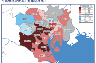 速報/月例新築マンション動向7月実績発表～品川区の平均価格変動率が285％に。